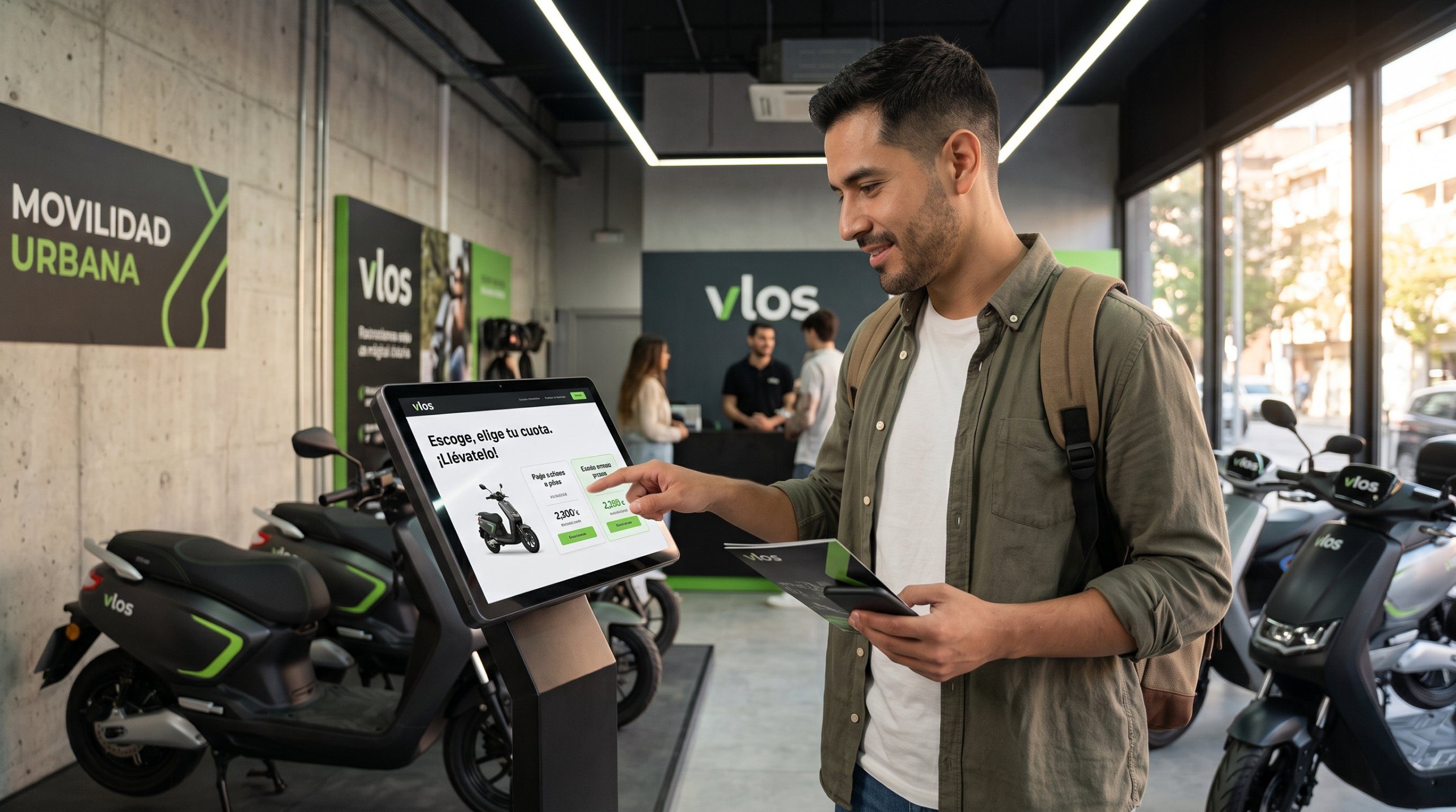 Cliente eligiendo su plan de cuotas en la tienda